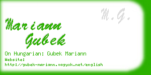 mariann gubek business card